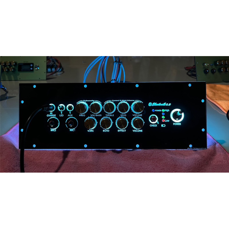 เพลทไฟ TB21F + แอมป์AMP แบบ led สวิตช์โยกอุปกรณ์ครบชุดไม่รวมแอมป์พร้อมต่อสายด้านหลัง (ชุดคาราโอเกะ)