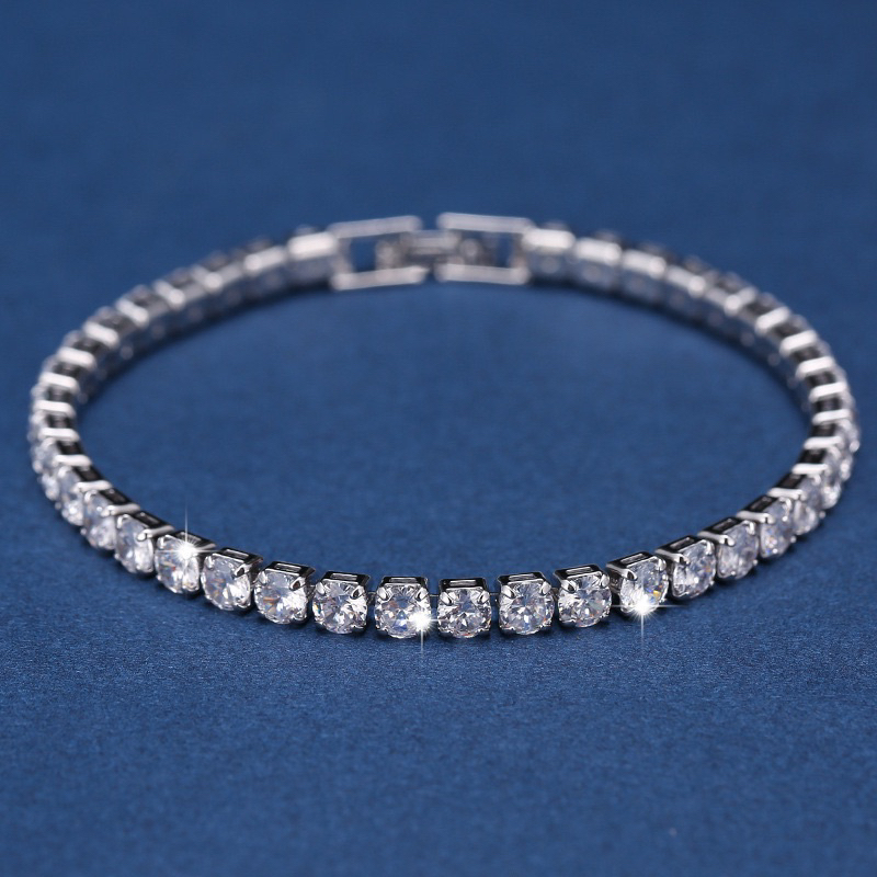 สร้อยข้อมือฝังเพชร Moissanite (โมอีส) VVS1 พร้อมใบเซอร์GRA