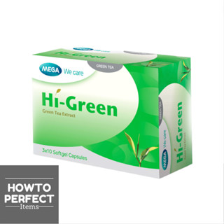 (EXP04/2024) MEGA Hi-Green ชาเขียวสกัดเข้มข้น ช่วยลดความอยากอาหาร ขนาด 30 แคปซูล