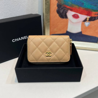 กระเป๋า CHANEL CARD MINI WALLET  CAVEAR งานออริ1:1 หนังแท้ 💛