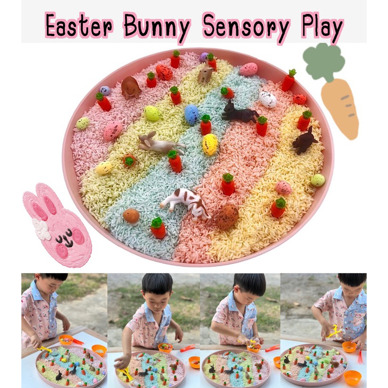 Easter Bunny Sensory Play โมเดลกระต่าย ไข่อีสเตอร์(พร้อมส่ง )