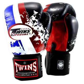 Twins Boxing Gloves FBGV-44TH Thai flag (14 oz) Genuine leather Sparring นวมซ้อมชกทวินส์ สีธงชาติไทย