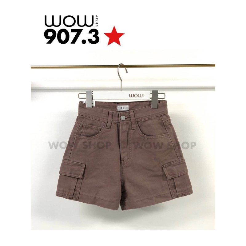 (s-xl) กางเกงยีนส์คาร์โห้ขาสั้น ผ้าไม่ยืด ป้าย wow shop