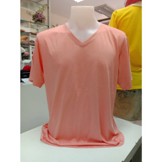 TI-07 เสื้อยืดสีโอรสเข้ม คอวี