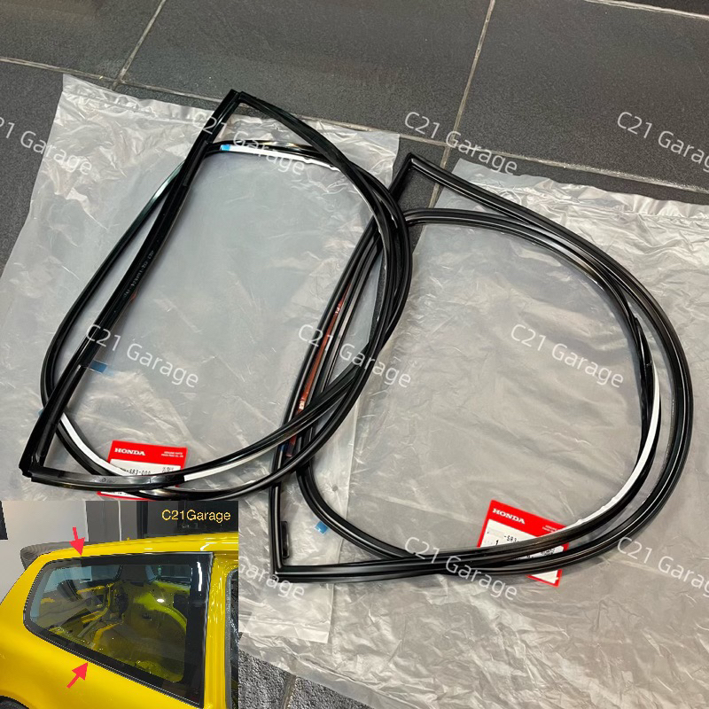 ยางขอบกระจกคู่หลังหูช้าง ของแท้ศูนย์ Honda Civic 3D ปี91-95 L+R 1คู่