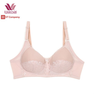 ชุดชั้นใน Wacoal Basic Bra สีเบจ (Beige) รุ่น WB9M12 ไม่มีโครง Wireless Bra แต่งลูกไม้ เสื้อใน วาโก้ ชุดชั้นใน เสื้อในวา