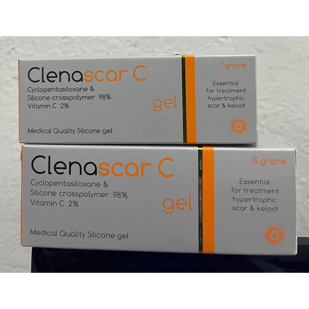 Clenascar C Gel คลีนาสการ์ ซิลิโคนเจล ผสม วิตามินซี รักษาแผลเป็น หลุมสิว คีลอยด์ ขนาด 7 กรัม  / 15 กรัม