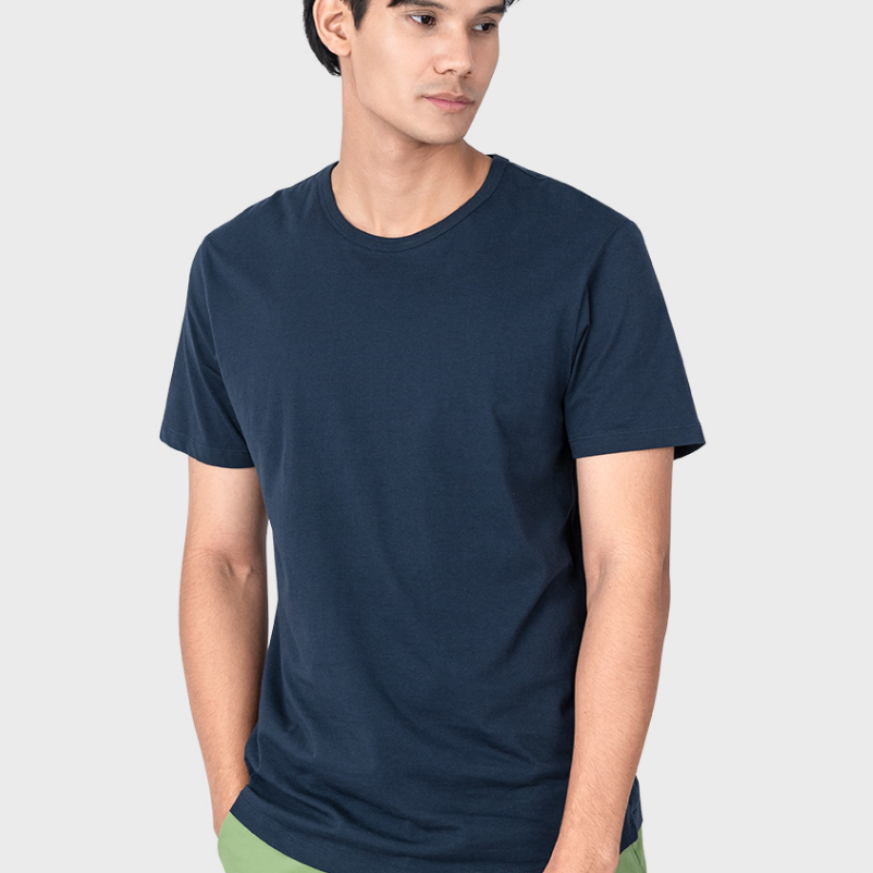 GALLOP : เสื้อยืดคอกลมชายโค้ง (Round-necked) รุ่น GBT9002 สี Navy - กรม