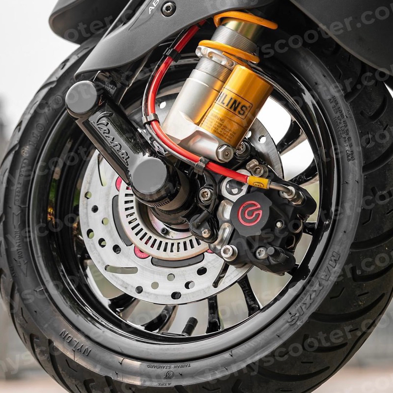 TonyScooter จับปั๊ม ขาจับปั๊ม​ อแดปเตอร์ เบรคหน้า Brembo 2Pot 84mm. สำหรับ Vespa Sprint/ Primavera จาน 220mm.
