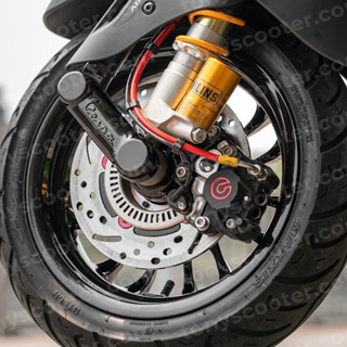 จับปั๊ม ขาจับปั๊ม​ อแดปเตอร์ Tony Scooter เบรคหน้า Brembo 2Pot 84mm. สำหรับ Vespa Sprint/ Primavera จาน 220mm.