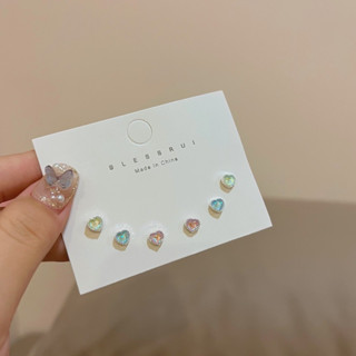 Jolie💞 | Aurora mini love earrings set เซ็ทต่างหู หัวใจมินิ