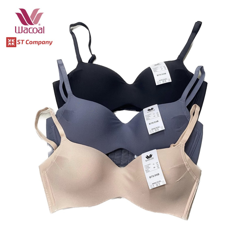 Wacoal Basic Bra เสื้อชั้นใน รุ่น WB9M32 บราไร้โครง ไม่มีโครง เสริมฟองบาง ตะขอ 3 แถว เสื้อใน วาโก้ ช
