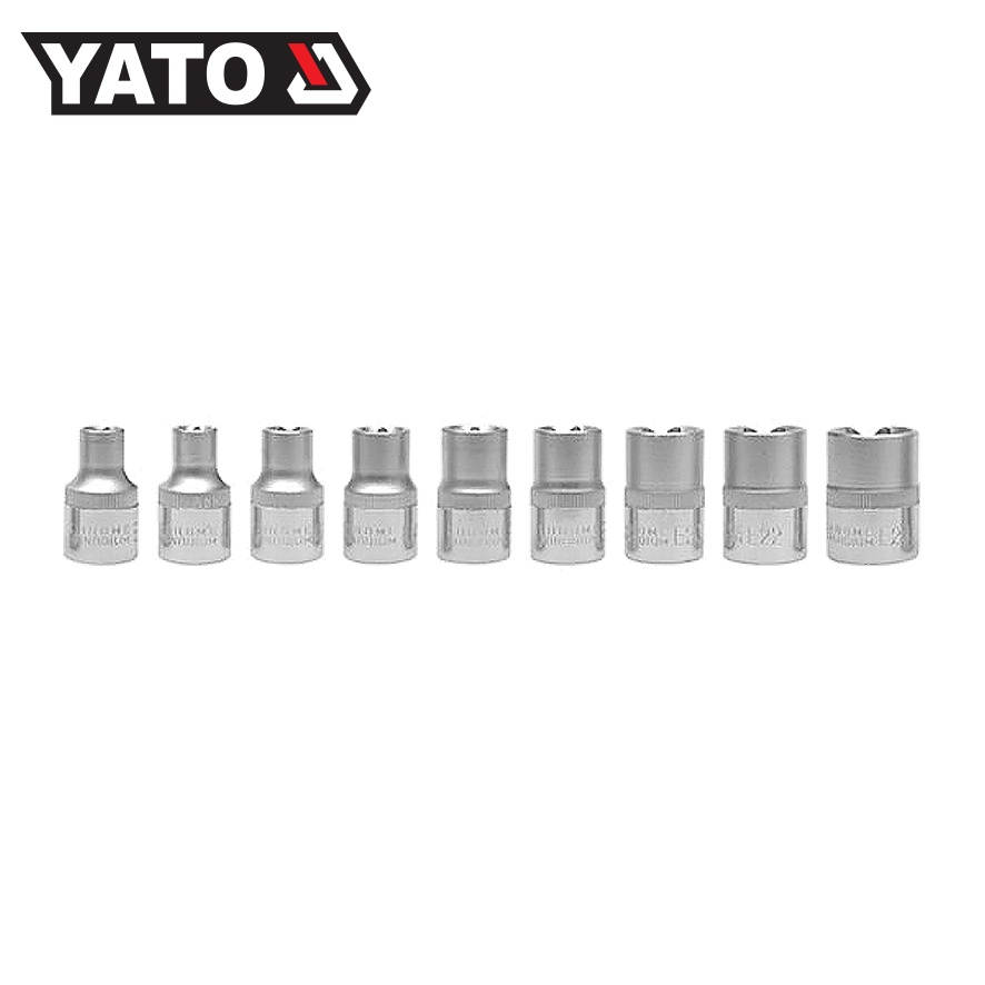 (มีใบกำกับภาษี)  YATO YT-0521 ชุดลูกบล็อกท็อกซ์ E 1/2″ 9 ตัวชุด (E10 – E24)