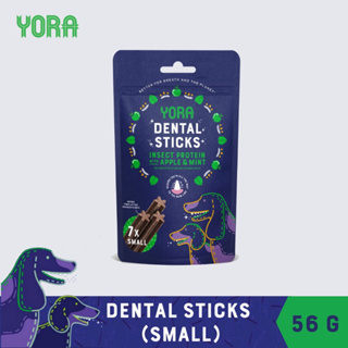 YORA Dog Dental Sticks Small with Apple &amp; Mint โยรา ขนมขัดฟัน โปรตีนแมลง ผสมแอปเปิ้ลและมิ้นท์ สำหรับสุนัขสายพันธุ์เล็ก