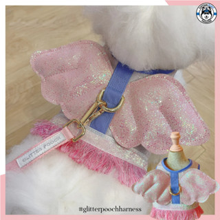 Glitter Pooch Harness ชุดรัดอก สายจูง เสื้อผ้า สุนัข, หมา, แมว, สัตว์เลี้ยง พร้อม สายจูง รุ่น Violetta Little Wings