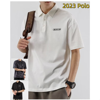 【ล้างสินค้าคงคลัง】Polo Shirt men เสื้อโปโล เรียบง่าย ขาว เทา ดำ ฤดูร้อน ระบายอากาศ เสื้อผ้าผู้ชายหลวม