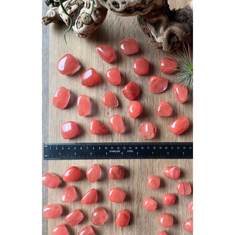 1 Pc Cherry Quartz Tumbled Stones , Chakras, Reiki, Healing ราคา ถูกที่สุด ดีลบีเคเค แกลเลอรีภาพที่ 3