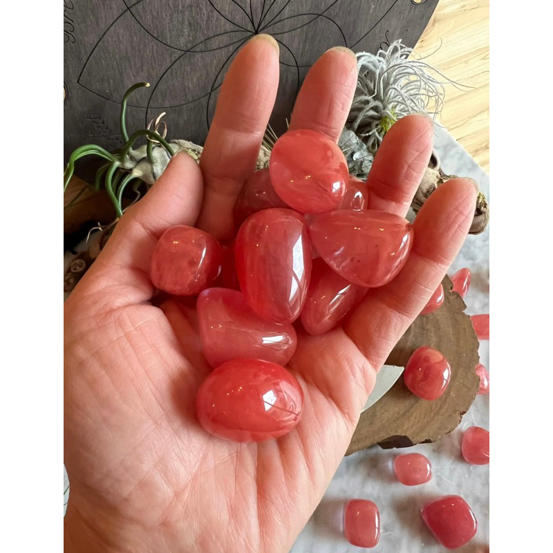 1 Pc Cherry Quartz Tumbled Stones , Chakras, Reiki, Healing ราคา ถูกที่สุด ดีลบีเคเค แกลเลอรีภาพที่ 2