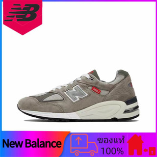 ของแท้ 100% New Balance NB 990 V2 รุ่น Series สวมทนแรงกระแทกดูดซับแรงกระแทกต่ำรองเท้าวิ่ง Unisex สีเทา