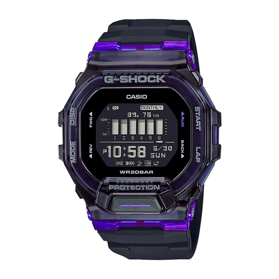 Casio G-Shock นาฬิกาข้อมือผู้ชาย สายเรซิ่น รุ่น GBD-200SM-1A6 สีดำ/ม่วง