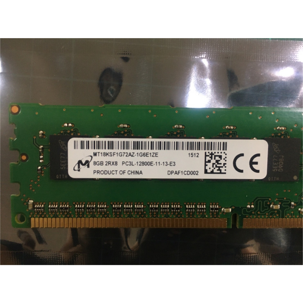 RAM Micron 8Go DDR3L - MT18KDF1G72AZ-1G6P1 - PC3L 12800E - Occasion Testée
