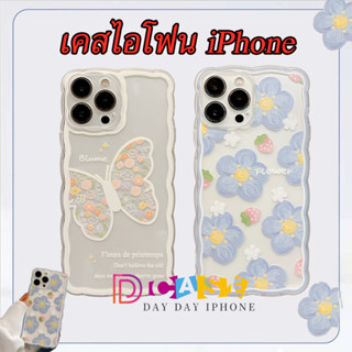 🌸🌸 ลายภาพวาดสีน้ํามัน ลายคลื่น รูปดอกไม้ เคส For iPhone 11 12 13 14 Pro Max 7 8 Plus 13 Mini XR X XS Max SE 2020เคสโทร