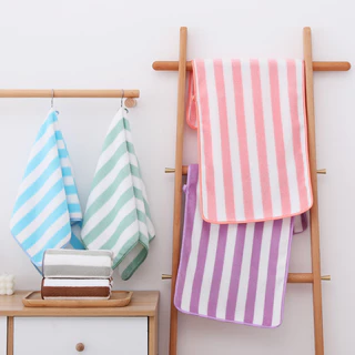 MJT-01【ขนาด 35x75 ซม】ผ้าขนเป็ด ผ้าขนหนู สำหรับเช็ดผม ผืนเล็ก ไม่ใช่ผืนใหญ่ ลายขวาง
