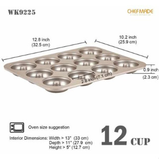 CHEFMADE WK9225 พิมพ์โดนัท 12 หลุม non-stick