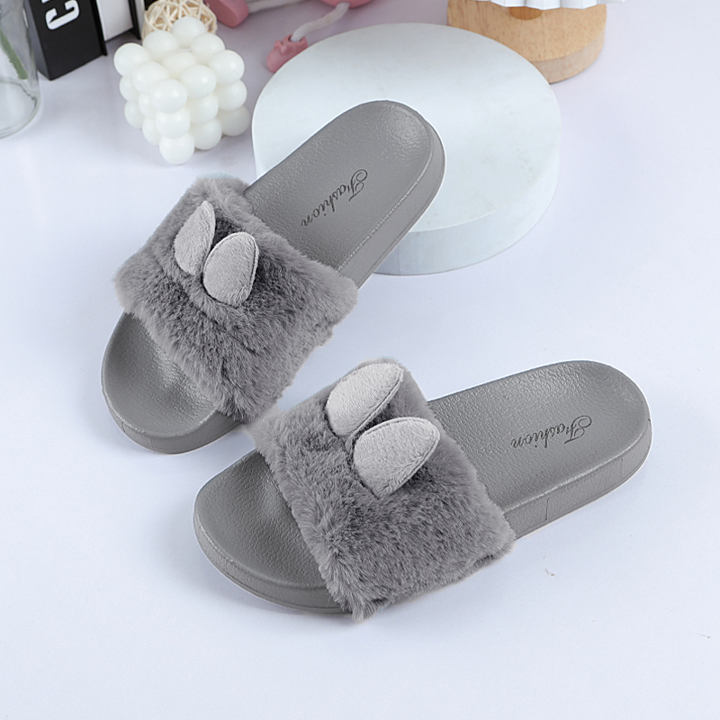 Fshoes ใหม่🐰พร้อมส่ง รองเท้าแตะพื้นยาง บันนี่แรบบิทสุดคิ้วท์ ออกแบบใหม่มาในสไตล์กระต่ายน้อยขนฟู พื้นยางนิ่มสวมใส่สบาย