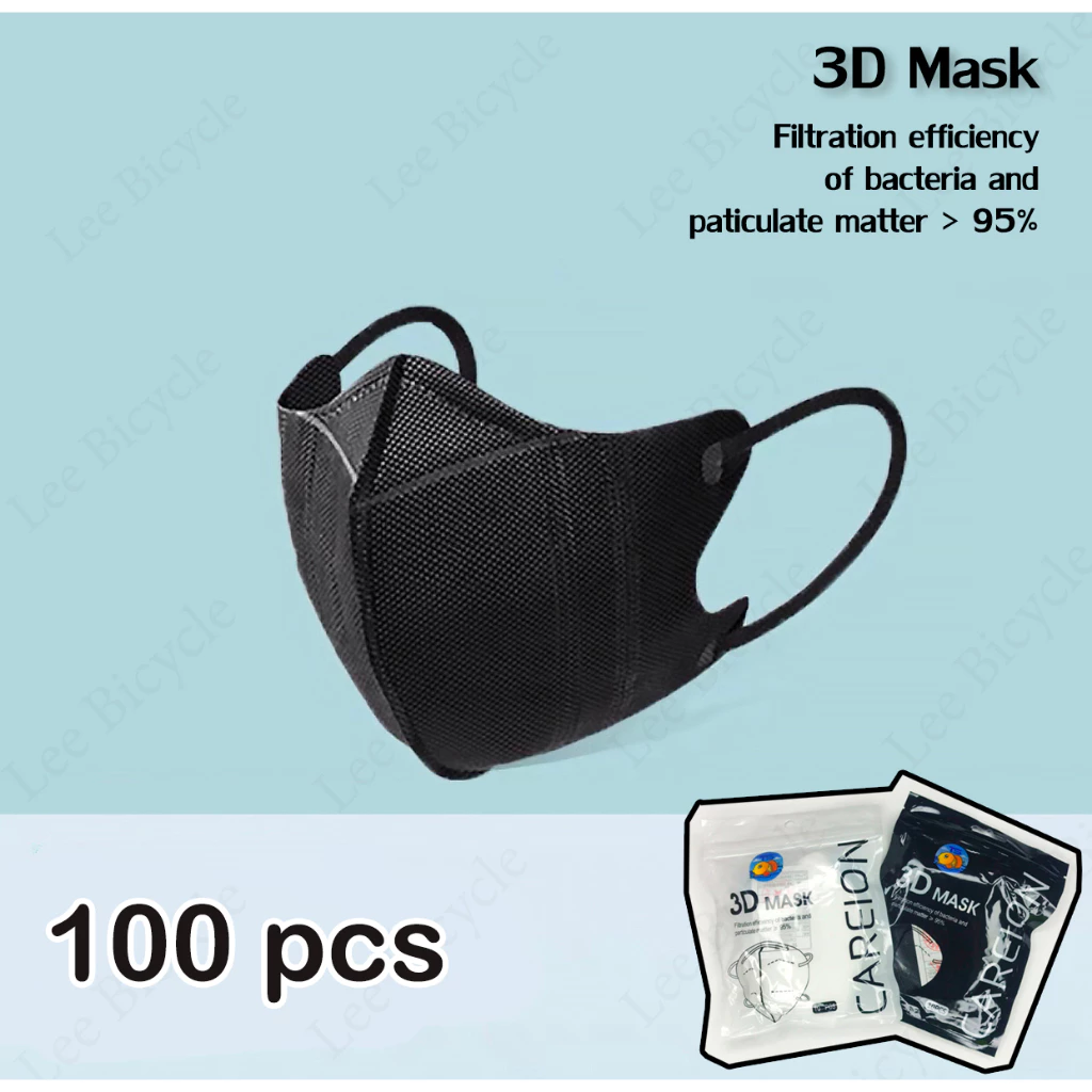 ( 10แพ็ค=100ชิ้น ) 3D mask 1เเพค 10ชิ้น หน้ากากอนามัยป้องกันแบคทีเรีย ทรงกระชับหน้า แบบบาง1ชั้น thumbnail 3