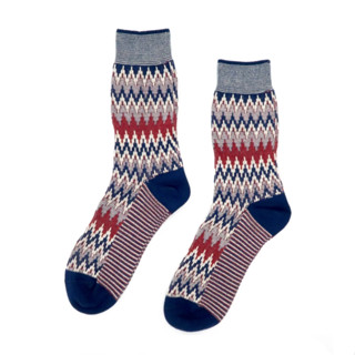 ถุงเท้า COMFY SOCKS Funky zig zag sock  ลวดลายถุงเท้าสวยงาม เหมาะสำหรับใส่กับรองเท้าบูต และรองเท้าผ้าใบ