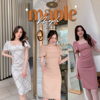 🍂 Maple Dress - เดรสคอเหลี่ยม แขนเจ้าหญิง เดรสยาว เดรสไปงานเเต่ง เดรสทำงาน RTW