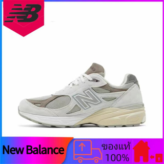 แท้ 100% YCMC x New Balance 990v3 ดูดซับแรงกระแทกระบายอากาศสบาย ๆ รองเท้าวิ่งต่ำด้านบน unisex สีเทาอ่อน