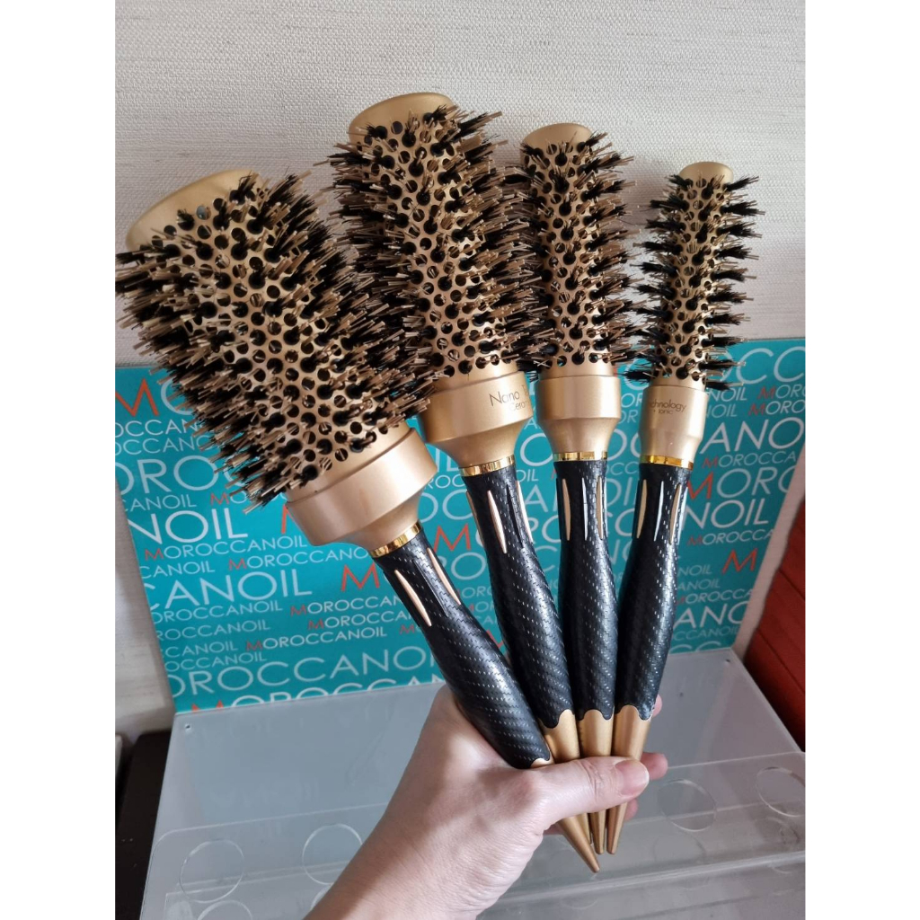 Genamaze Nano Ceramic &Ionic Round Barrel  Hair Brush with Nylon Bristle 53mmหวีไดร์กลมชนิดขนแปรงผสมด้วย Nylon ช่วยทำให้