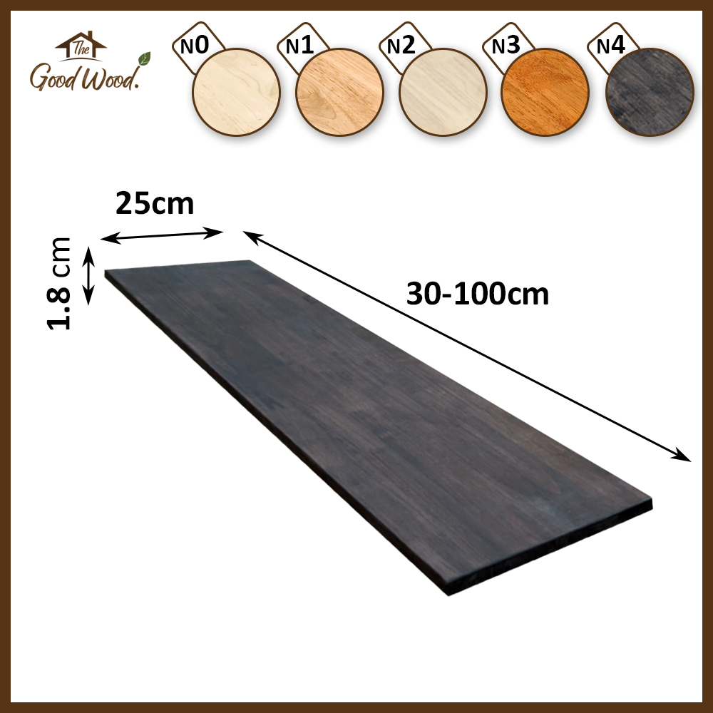 (จัดส่ง 1-2 วัน) ไม้พาราชั้นวางของ 18mm. กว้าง 25cm. x ยาว 30-100cm. AC ต่อฟันปลา งานไม้ DIY ชั้นวางของ ชั้นหนังสือ