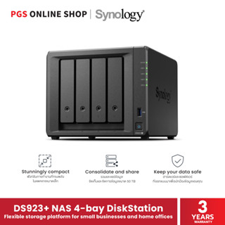 Synology DS923+ NAS 4-bay DiskStation, AMD Ryzen R1600, 4GB DDR4 ECC SODIMM, 2xM.2 NVMe SSD, 2x1GbE Base T