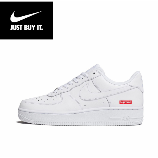 ของแท้ 100 % Supreme x Nike Air Force 1 Low box logo white Sports shoes style