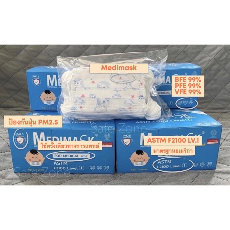 ‼️พร้อมส่ง‼️ Medimask หน้ากากอนามัยเด็ก 3 ชั้น เกรดการแพทย์  อายุ 1-6  ปี  🔺ลายยูนิคอร์น🔺ป้องกันฝุ่น PM 2.5 ผลิตไทย