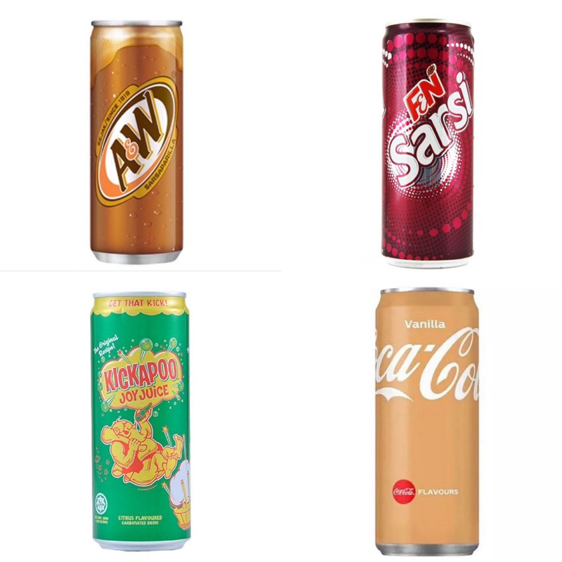 ‼️สุดยอดน้ำอัดลมนำเข้าจากประเทศมาเลเซีย 4 ตัว kickapoo 320ml/ A&amp;W root beer 320ml/ F&amp;N Sarsi 325ml/ Coke Vanilla 320ml