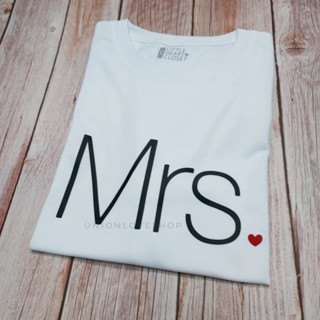 เสื้อคู่ Mr &amp; Mrs เสื้อคู่มินิมอล เสื้อคู่ถ่ายพรี ชุดใส่พรีเวดดิ้งเสื้อคู่ C113 ตัวละ