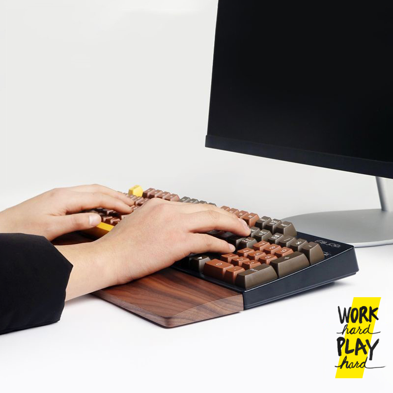WHPH Shop ที่รองข้อมือ keyboard แบบไม้ ใช้กับ Keychron ที่รองข้อมือคีย์บอร์ด บรรเทาอาการเจ็บข้อมือ งานส่งออกขายบน Amazon