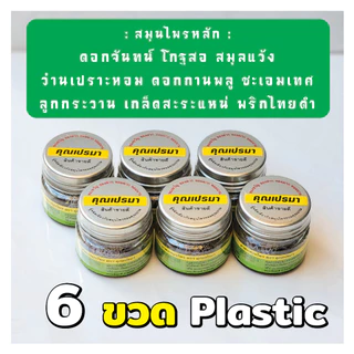 ยาดมคุณเปรมา 6 ขวดพลาสติก สินค้าใหม่ เบาพกพาสะดวก กลิ่นหอมสดชื่นสมุนไพรแท้ 6P OR