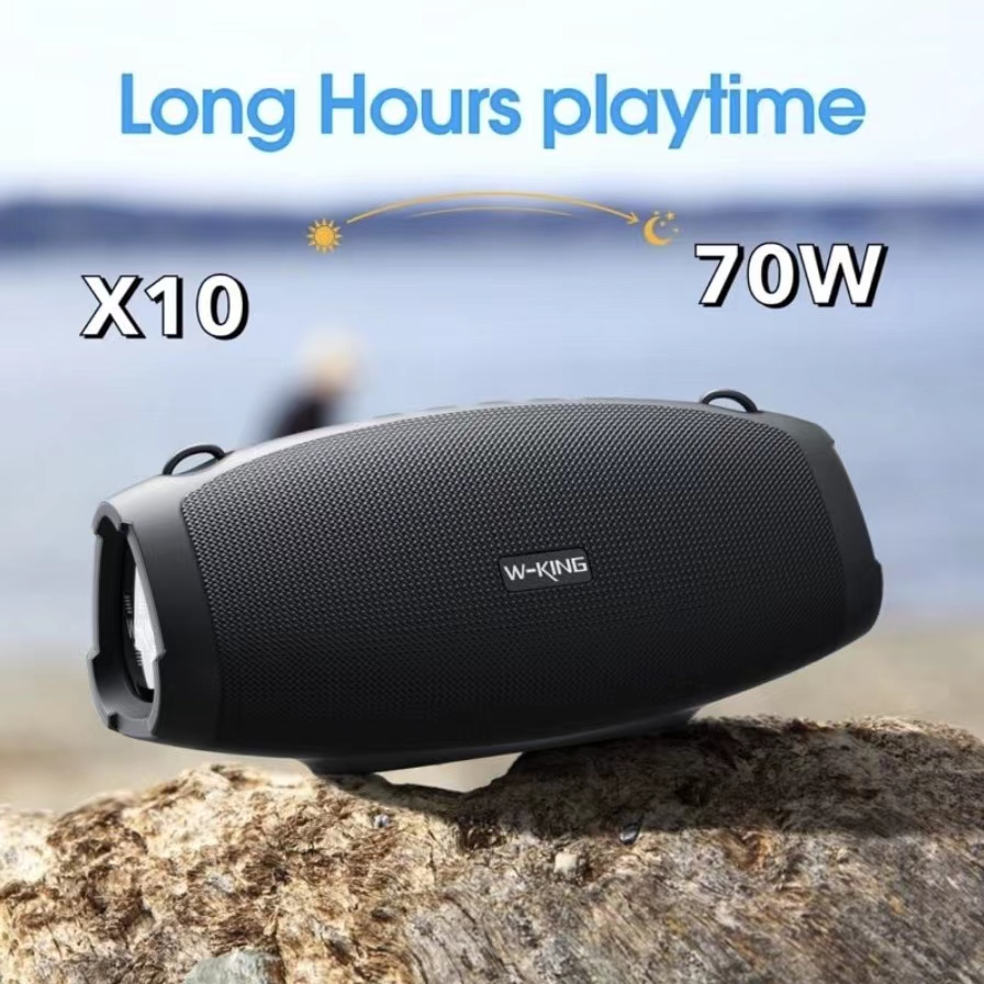 W-king X10 ลำโพงบลูทูธ รุ่นใหม่ล่าสุด กำลังขับ 70W เบสแน่น กันน้ำ iPX6 Bluetooth Speaker Wking