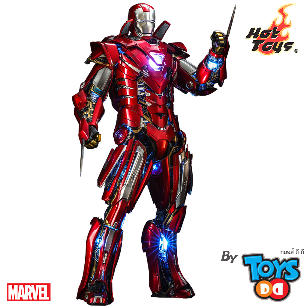 Hot Toys MMS618D43 Iron Man 3 1/6th Scale Silver Centurion (Armor Suit Up Version) Collectible Figure
