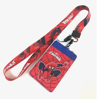 SPIDER  สายคล้องคอ สายคล้องบัตร ที่ใส่บัตร ซองใส่บัตร ที่ใส่บัตร พร้อมสายคล้องคอ ลาย SPIDER M RED  สวยงาม  BY 8118  SHOP