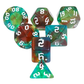 Ethereal Prism Dice Set of 7 | ลูกเต๋า Dice For DnD D&amp;D MTG RPG TRPG เกมกระดาน บอร์ดเกม Game ไพ่ทาโรต์ Magic เมจิก