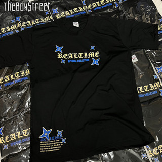 เสื้อยืด Real Heavy Star Blue ผ้านุ่ม แบรนด์แท้ เสื้อแฟชั่นสตรีท ลายดาว Monogram