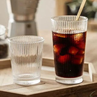 แถบแนวตั้งโปร่งใสแก้วน้ําขอบทองแก้วเบียร์ในครัวเรือน310ml/320ml