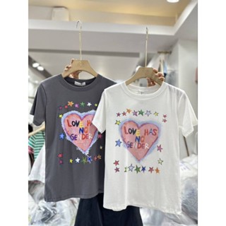 เซลลออก140บาทเสื้อยืดงานรีดอะไหล่หัวใจป้ายอิทมีเบสิค