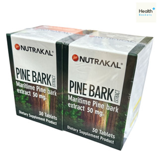 Pine Bark Extract Nutrakal 30tabX2 นูทราแคล ไพน์ บาร์ค เอ็กซ์แทรก เปลือกสนฝรั่งเศส แพ็คคู่ [30เม็ดX2กระปุก] {1089x2}